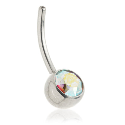 Perryman Titanium Internal Jewelled Navel Bar Stem With 0.9mm Thread - UK Made