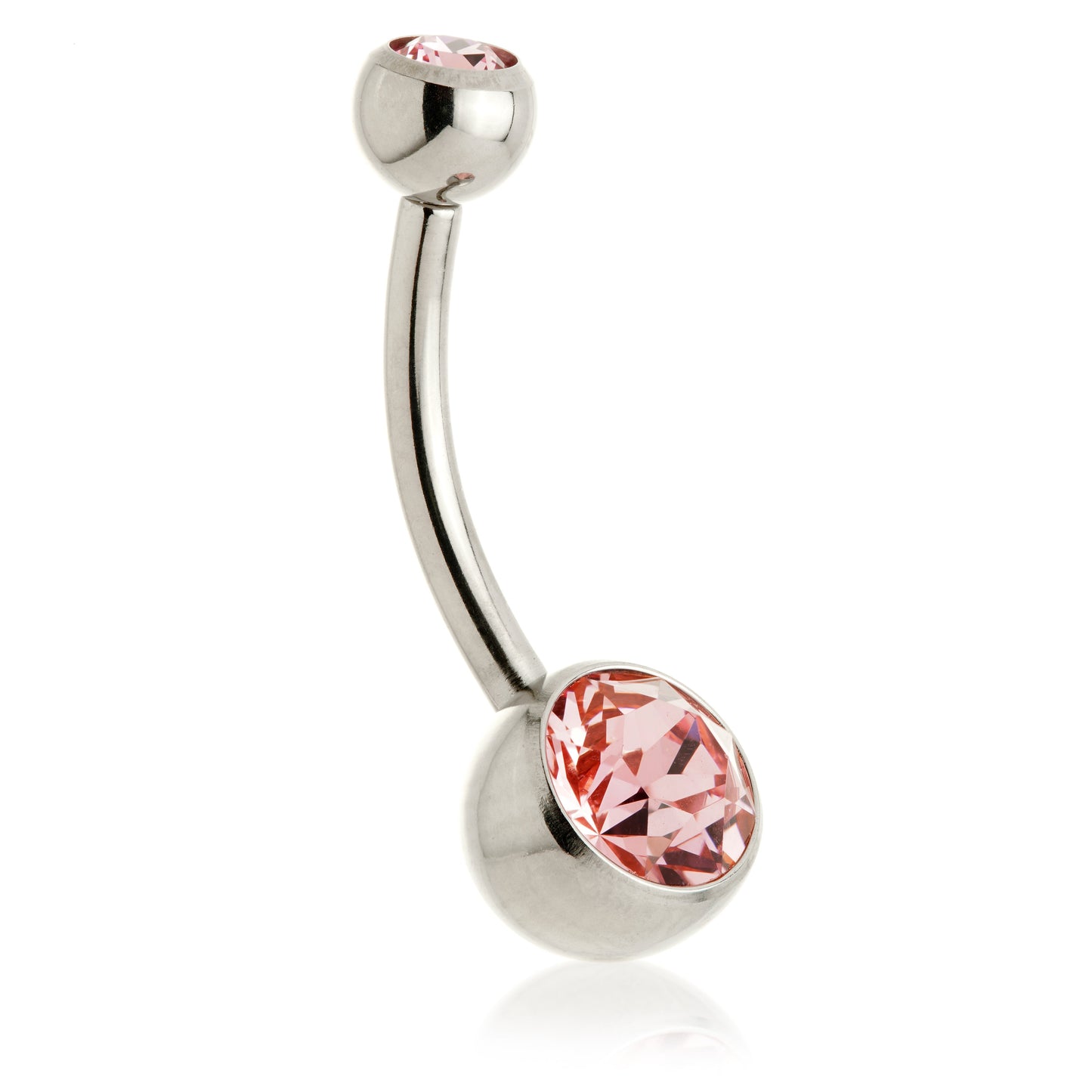 Perryman Titanium Internal Double Jewelled Navel Bar With 0.9mm Thread - UK Made