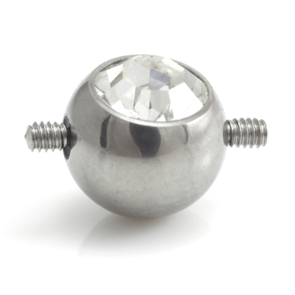 Titanium Internal Thread Double Piercing Gem Ball-1.6mm-6mm