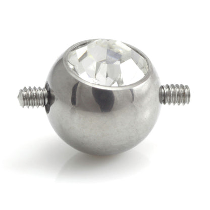 Titanium Internal Thread Double Piercing Gem Ball-1.6mm-6mm