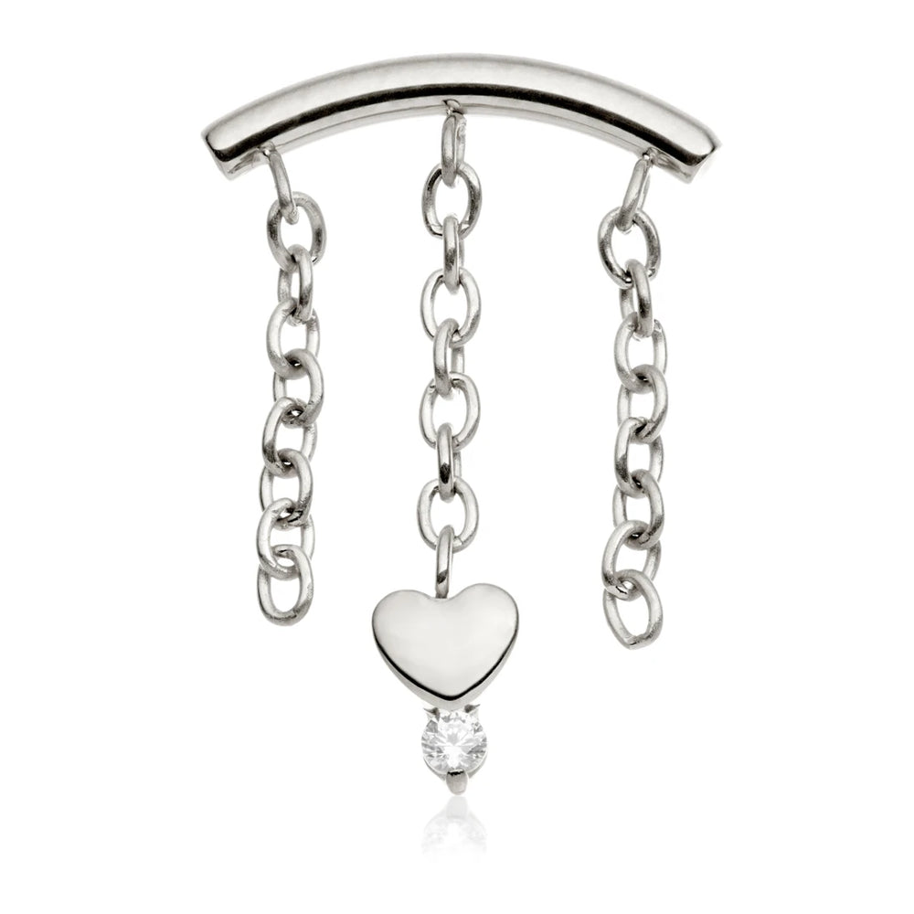 Gold PVD Ti Internal Hanging Chain With Heart Attachment
