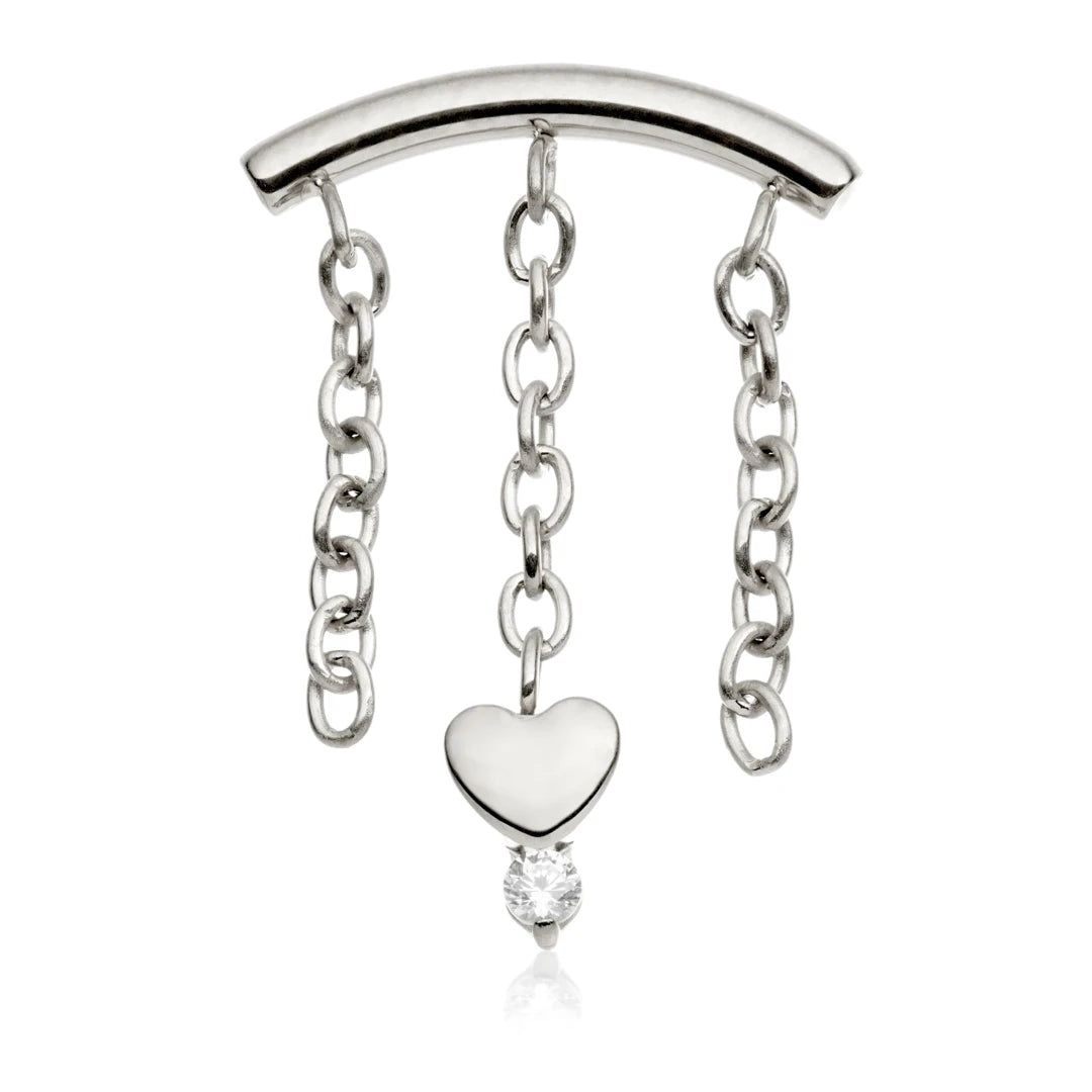 Gold PVD Ti Internal Hanging Chain With Heart Attachment