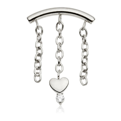 Gold PVD Ti Internal Hanging Chain With Heart Attachment