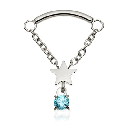 Ti Internal Hanging Chain With Star and Gem Attachment