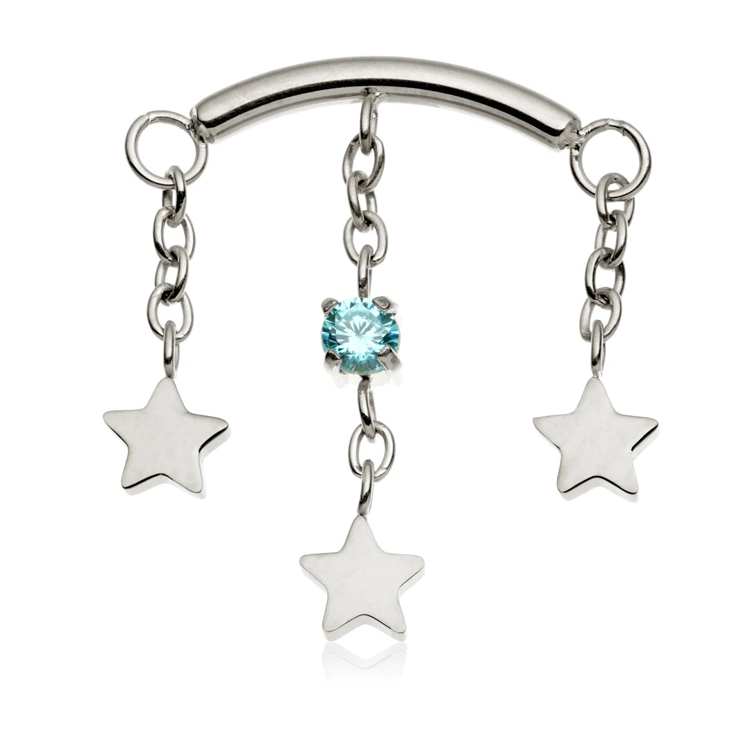 Ti Internal Hanging Chain With Multi Star and Gem Attachment