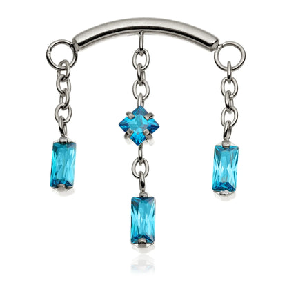 Ti Internal Hanging Chain With Baguette and Square Attachment