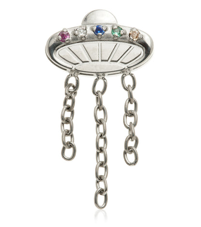 Titanium Internal UFO Attachment with Multi Gems and Chains