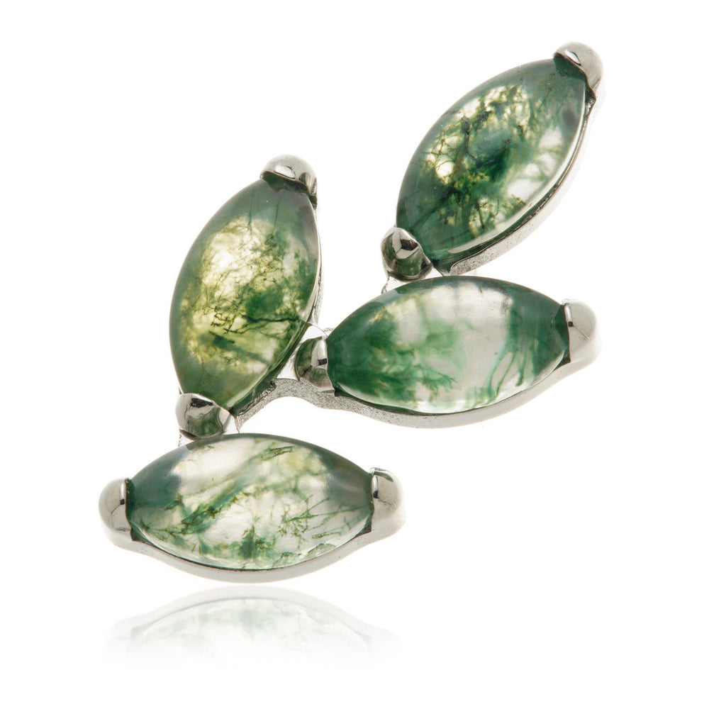 Ti Internal Moss Agate Marquise Leaf Attachment