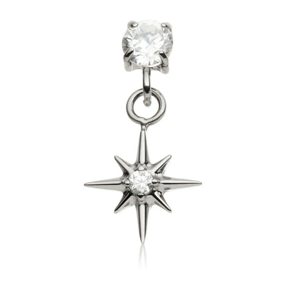 Ti Internal Prong With Hanging Jewelled North Star Attachment