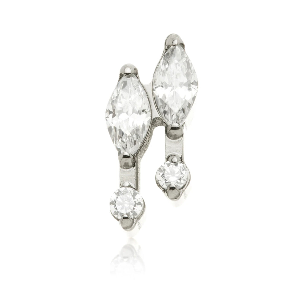Ti Internal Double Marquise With Jewelled Beads Attachment