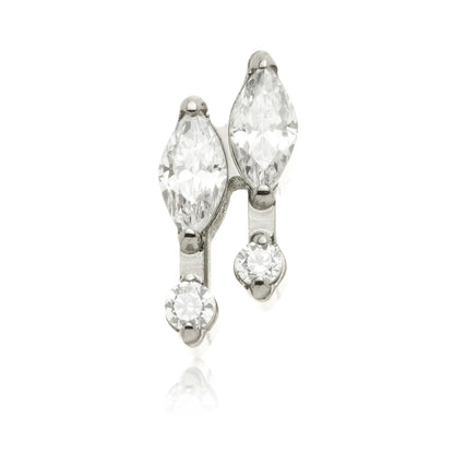 Ti Internal Double Marquise With Jewelled Beads Attachment