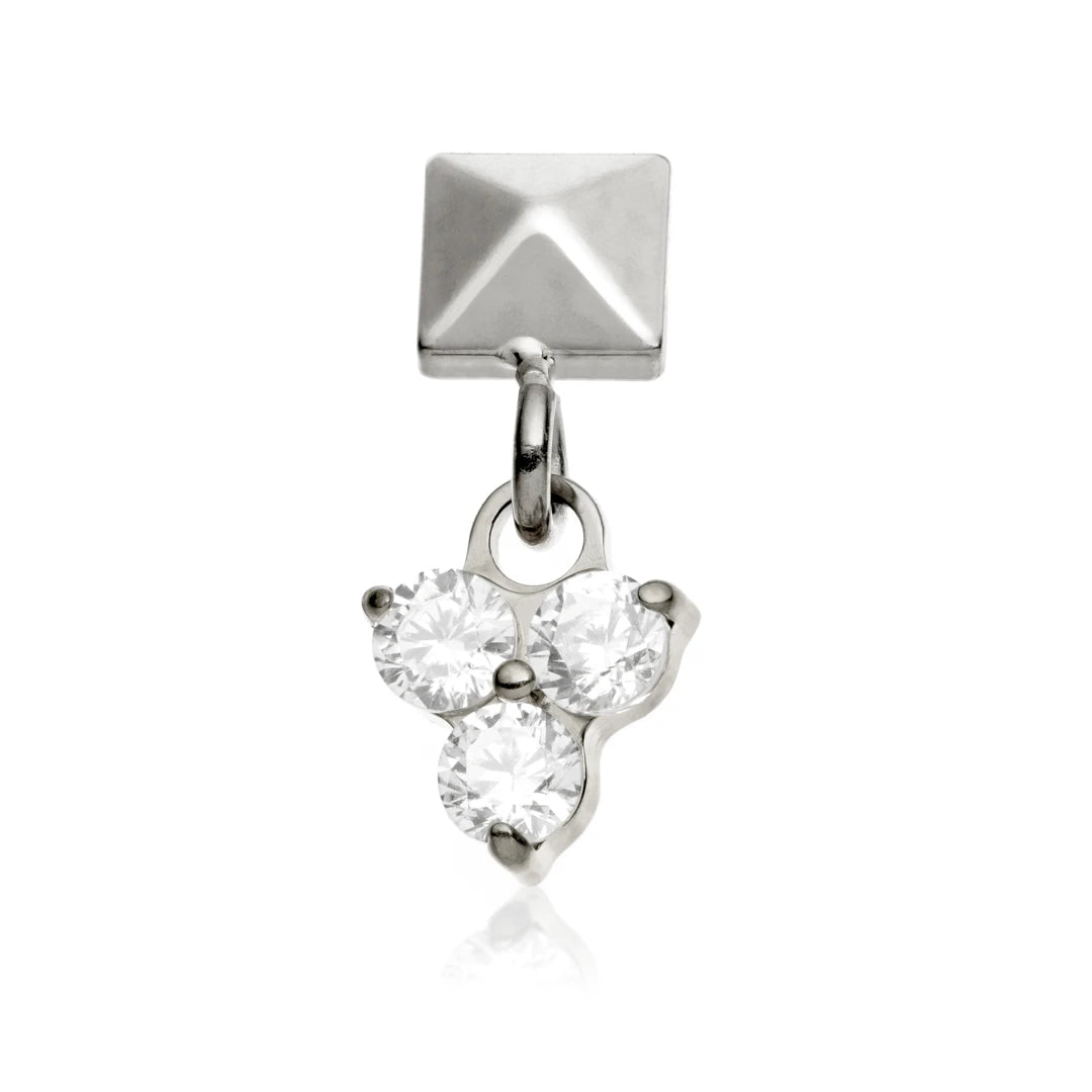 Ti Internal Square Attachment With Hanging Trinity Charm