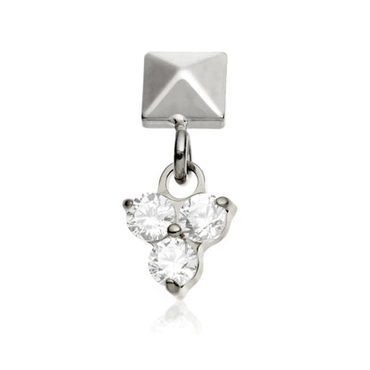 Ti Internal Square Attachment With Hanging Trinity Charm