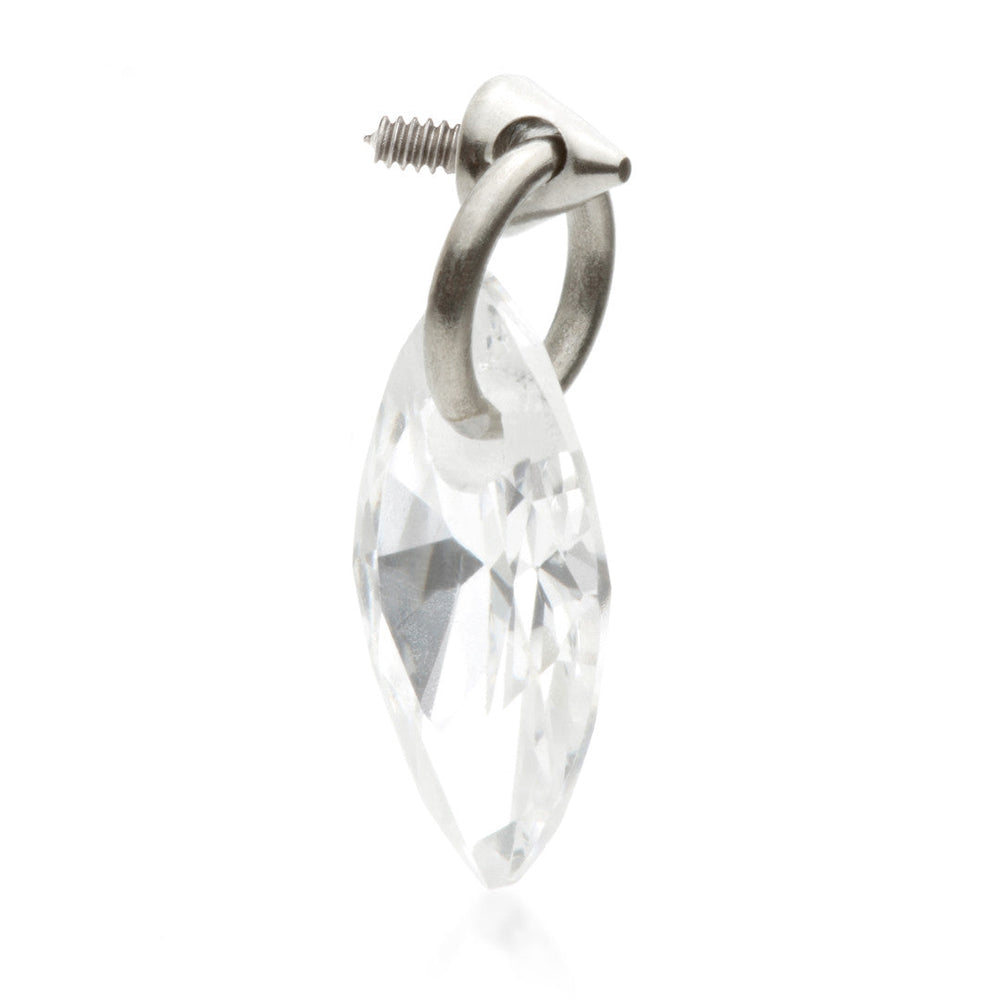 Ti Internal Attachment with Marquise Shaped Gem Charm