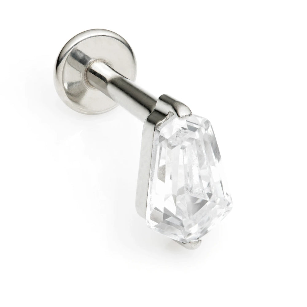 Ti Internal Labret with Tapered Baguette Gem Attachment