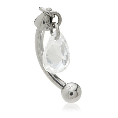 Titanium Reversible Rook Bar with Crystal Tear