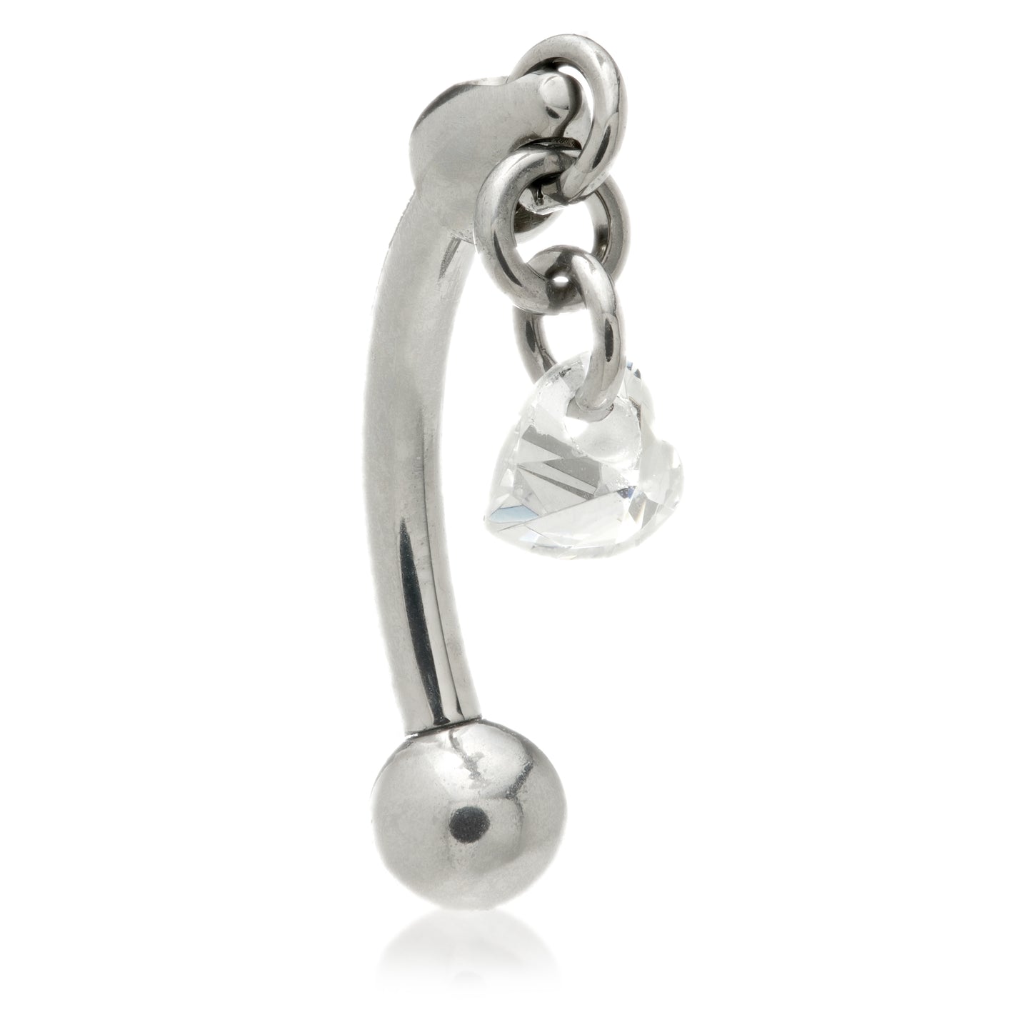 Titanium Reversable Rook Bar with Crystal Heart
