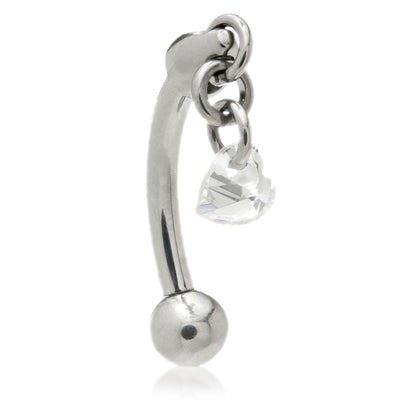 Titanium Reversable Rook Bar with Crystal Heart