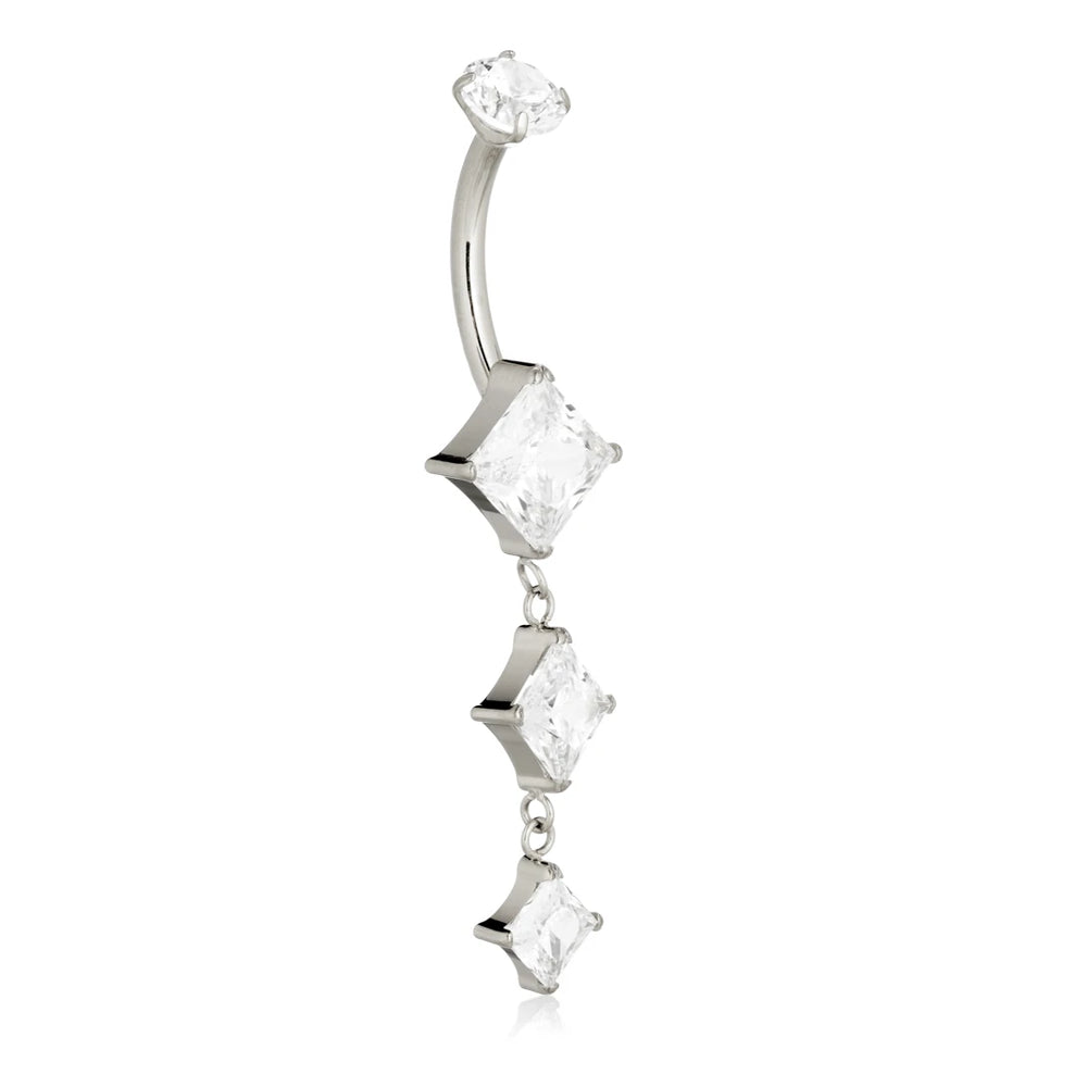 Ti Internal Hanging Squares Navel Bar