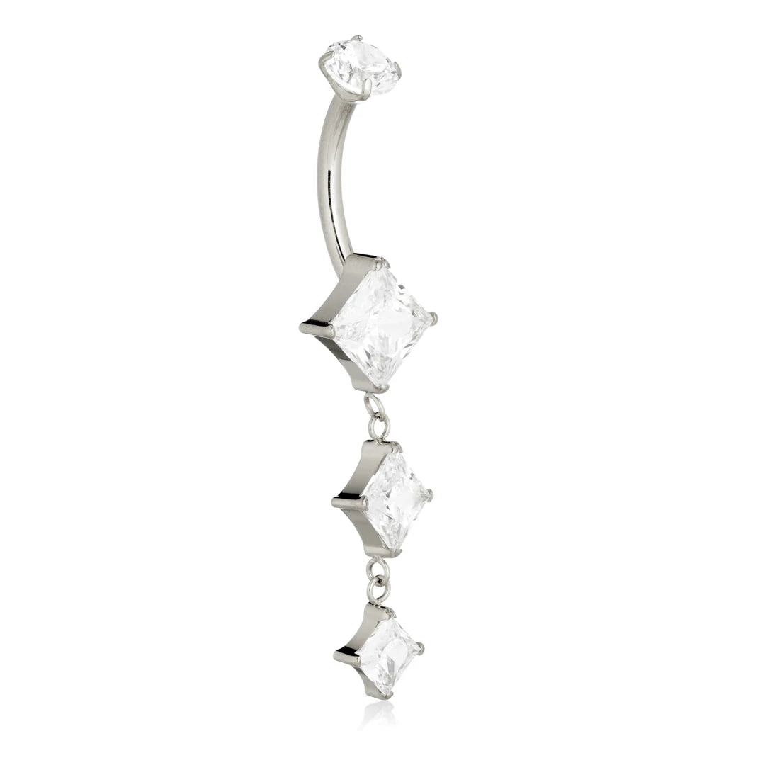 Ti Internal Hanging Squares Navel Bar