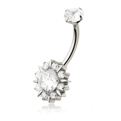 Ti Internal Gem Cluster Navel Bar