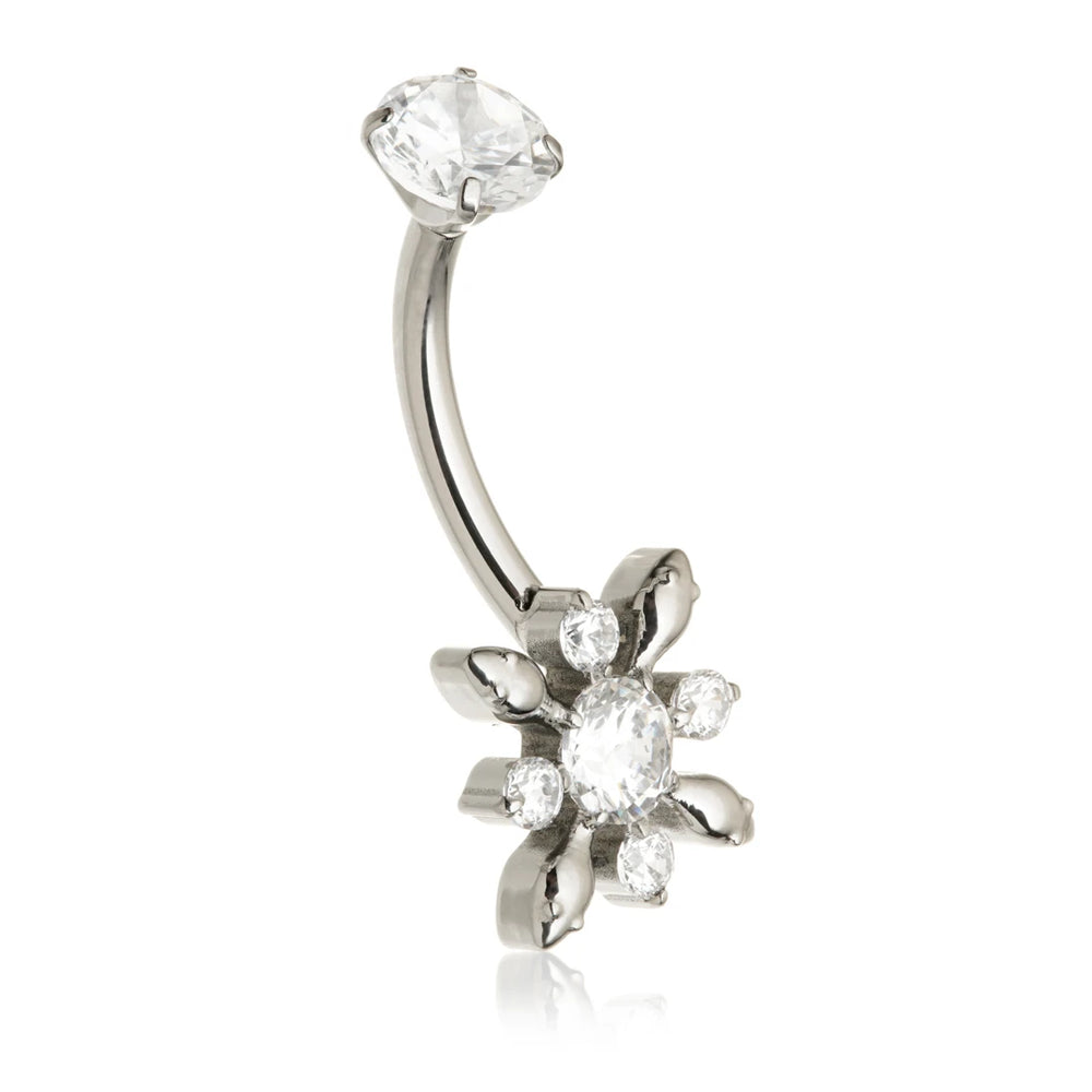 Ti Internal Floral Navel Bar