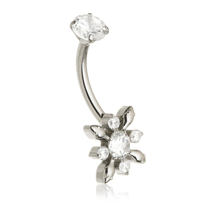 Ti Internal Floral Navel Bar
