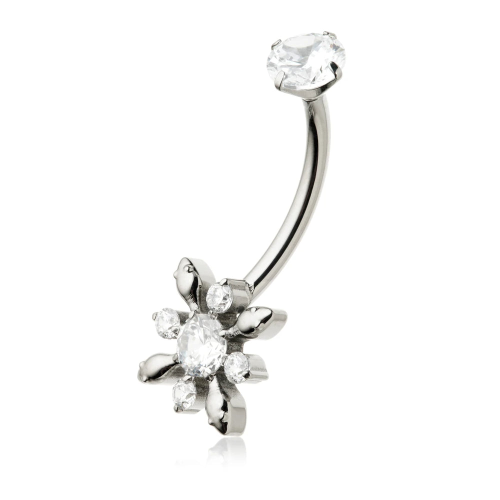 Ti Internal Floral Navel Bar