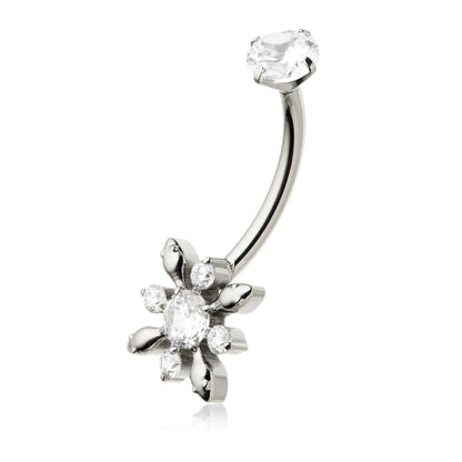 Ti Internal Floral Navel Bar