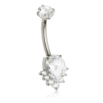 Ti Internal Teardrop Cluster Navel Bar