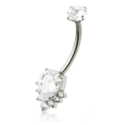 Ti Internal Teardrop Cluster Navel Bar