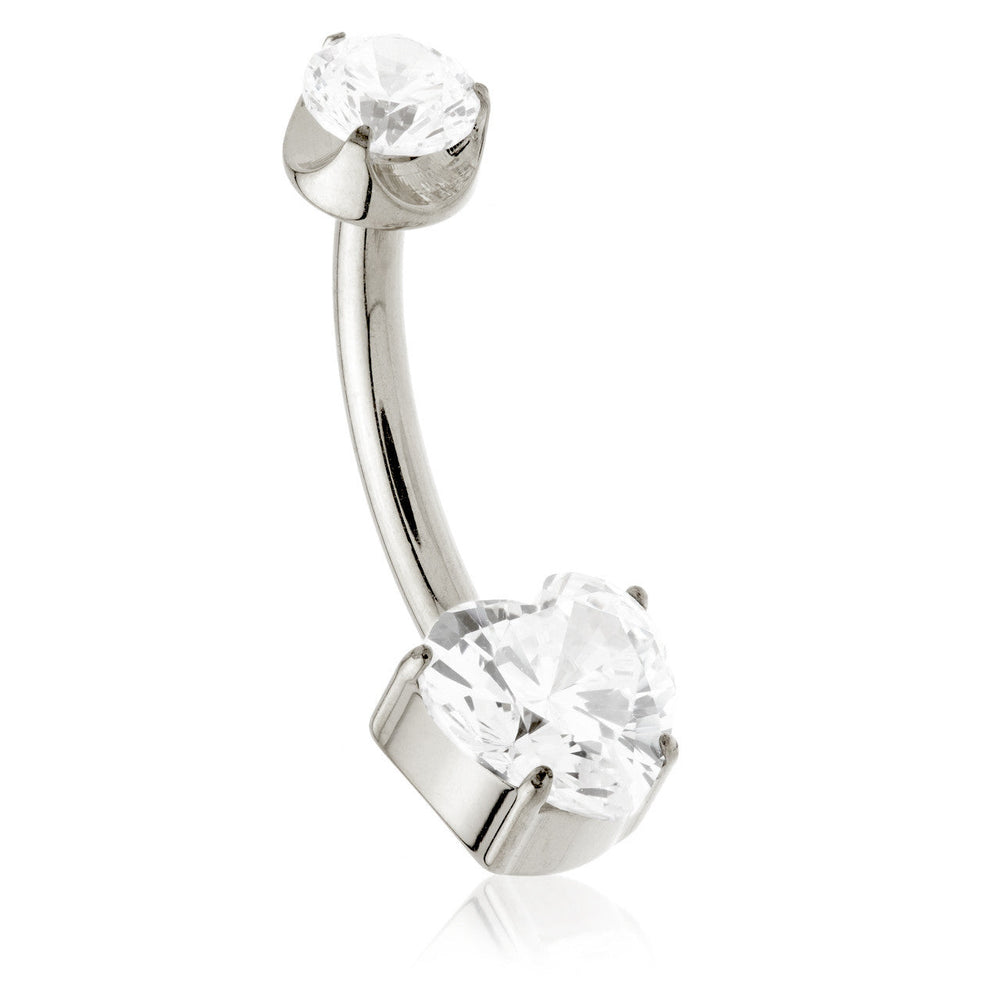 Titanium Internal Heart Navel Bar