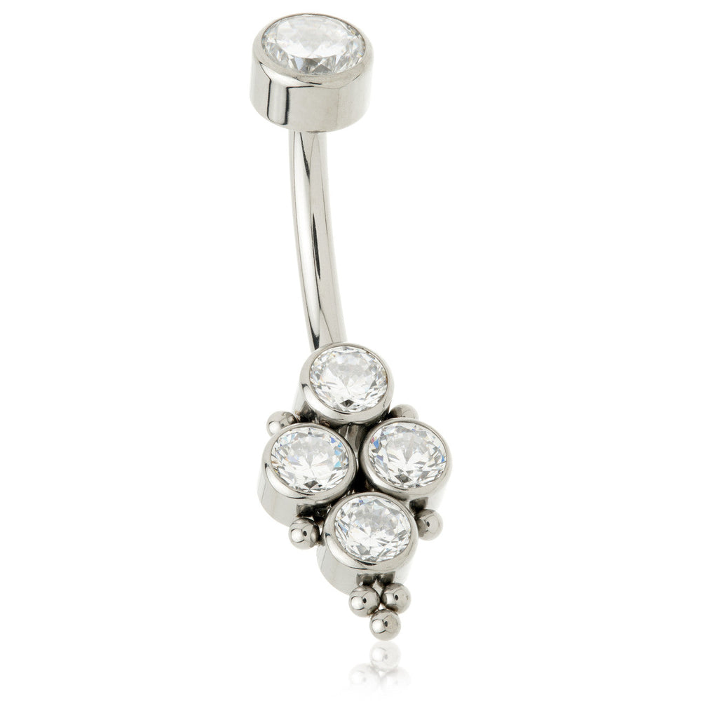 Ti Internal Multi Bezel Bead Navel Bar