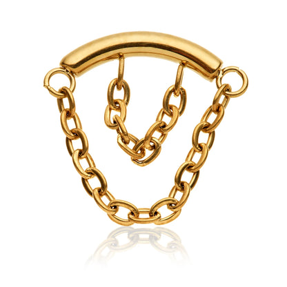 Gold PVD Ti Internal Attachment With Double Hanging Chain