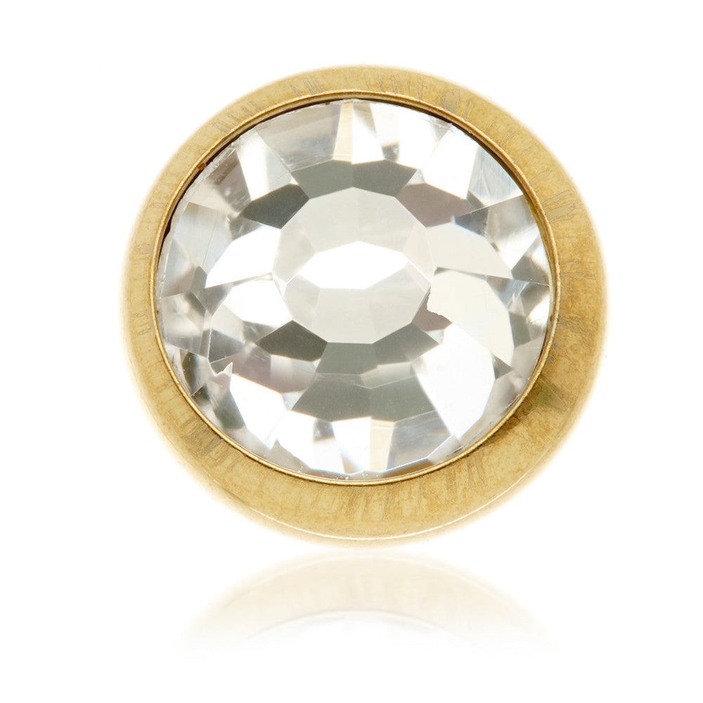 Zircon Crystal Jewel Gold Ti Internal Disk -1.6mm-4mm
