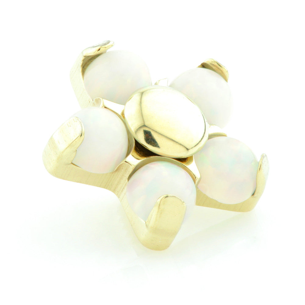 Zircon Gold Titanium Opal Flower - 5 Petals 1.6mm