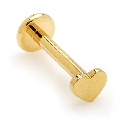 Gold PVD Ti Internal Labret with Heart Attachment