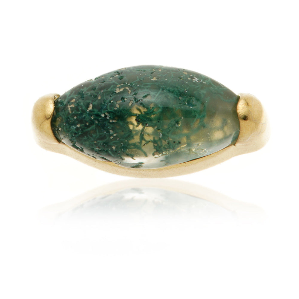 Zircon Gold Ti Internal Mini Moss Agate Marquise Attachment