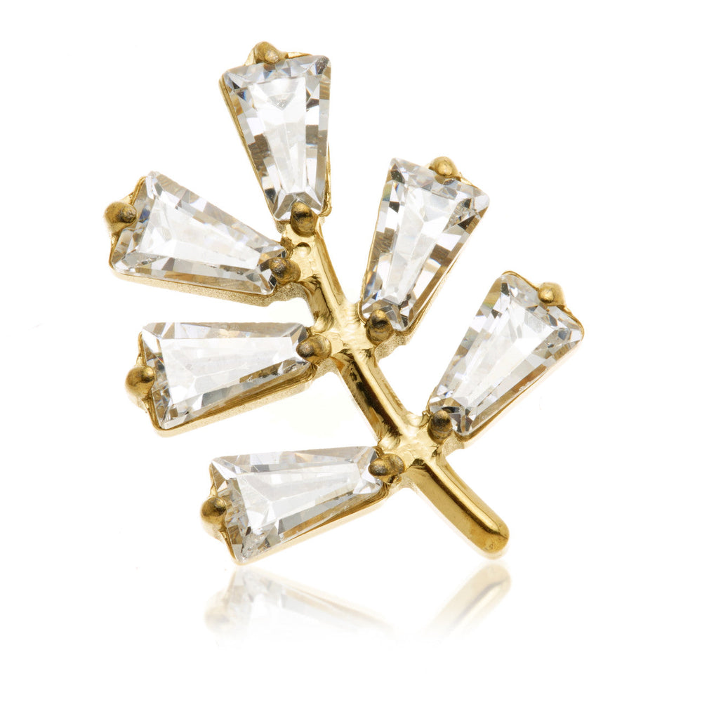 Zircon Gold Ti Internal Jewelled Leaf Attachment