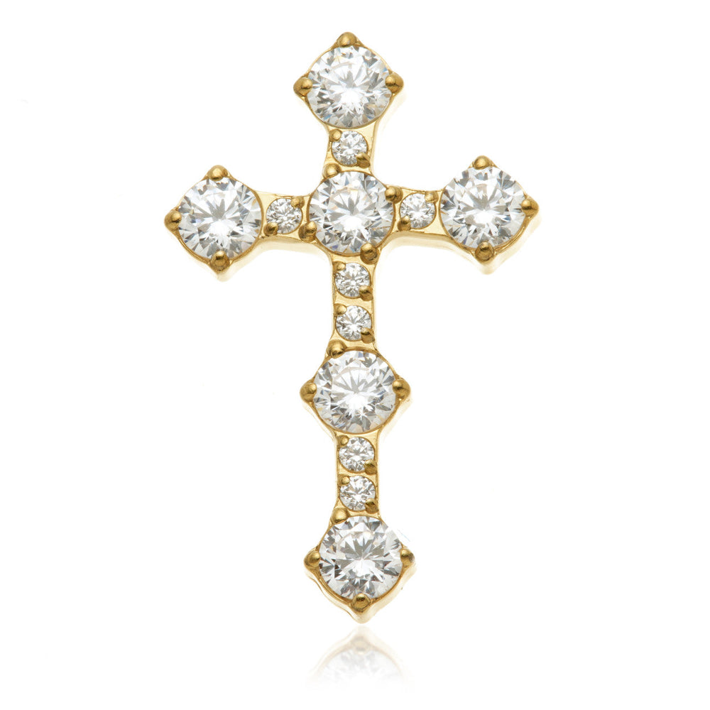 Zircon Gold Ti Internal Jewelled Cross Attachment