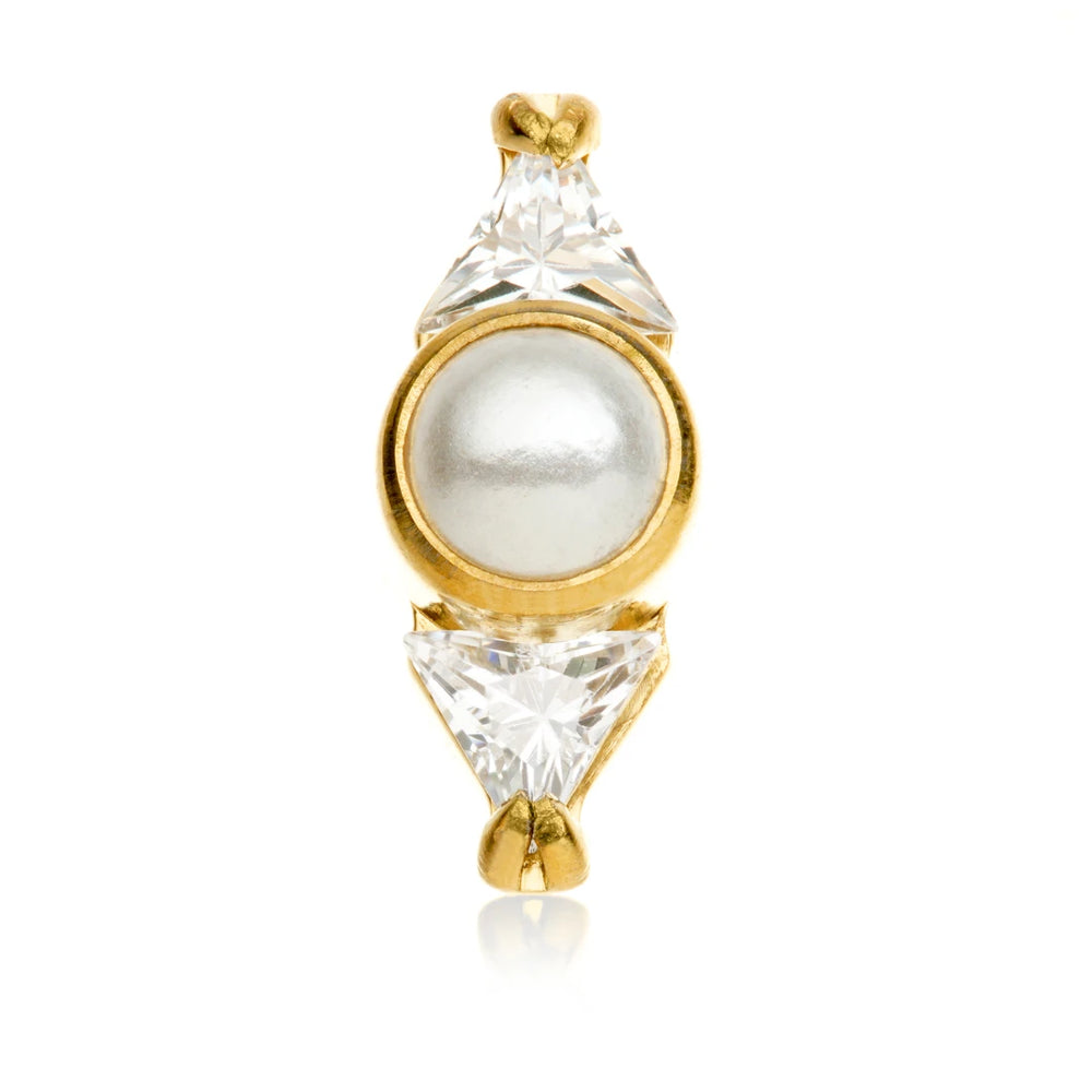 Gold PVD Ti Internal Pearl & Gem Cluster Attachment