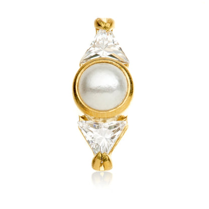 Gold PVD Ti Internal Pearl & Gem Cluster Attachment