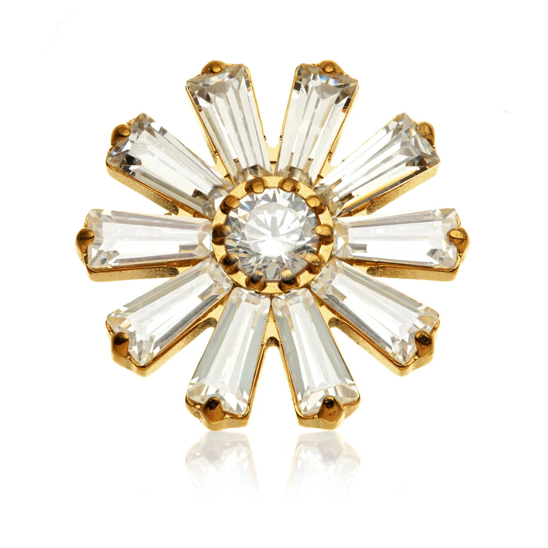 Gold PVD Ti Internal Jewelled Sunflower Attachment