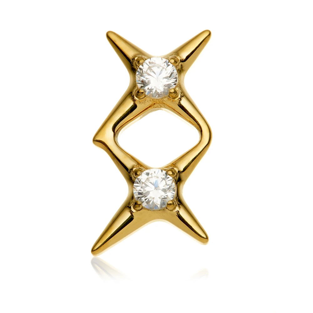 Gold PVD Ti Internal Double Jewelled Star Attachment