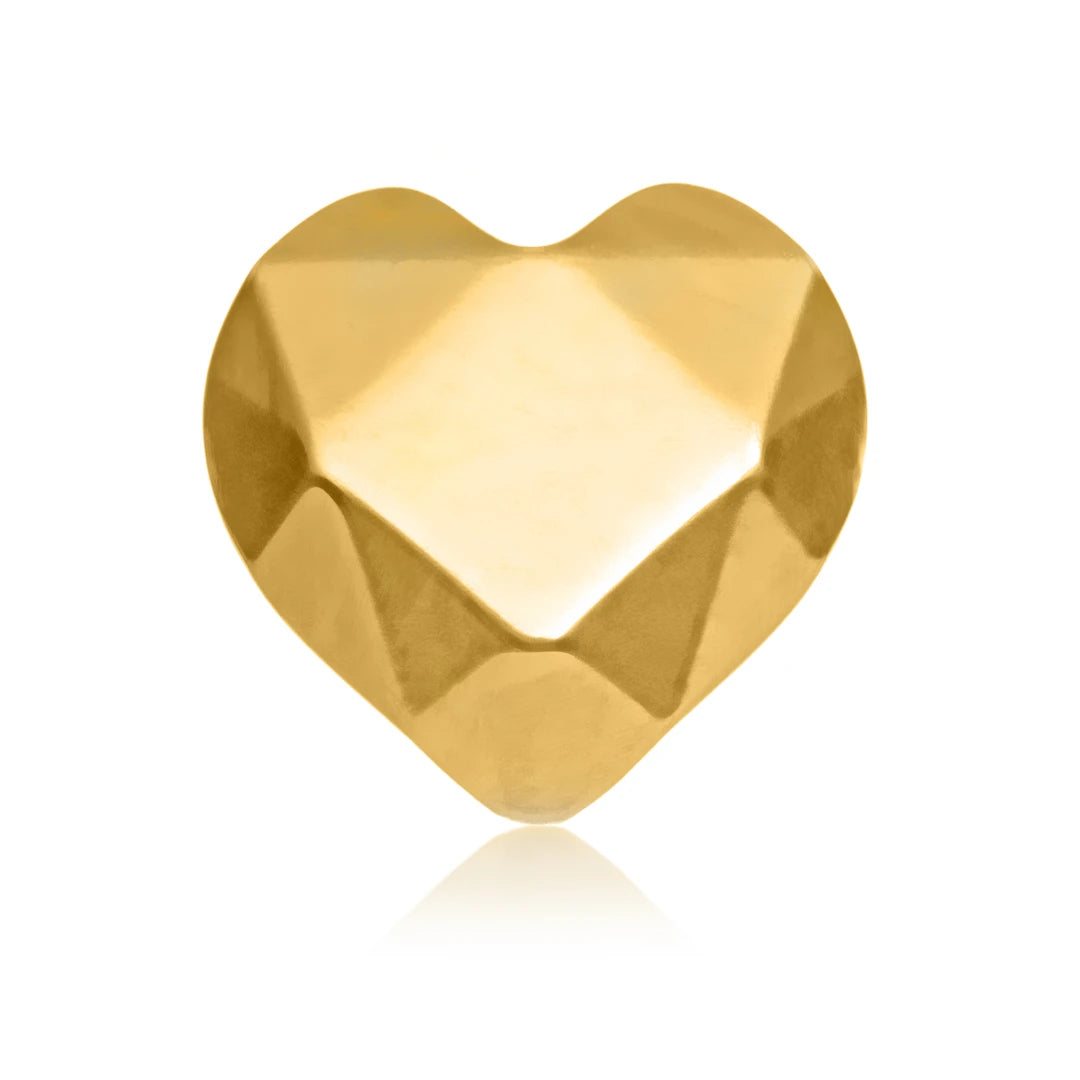 Gold PVD Ti Internal Diamond Cut Heart Attachment