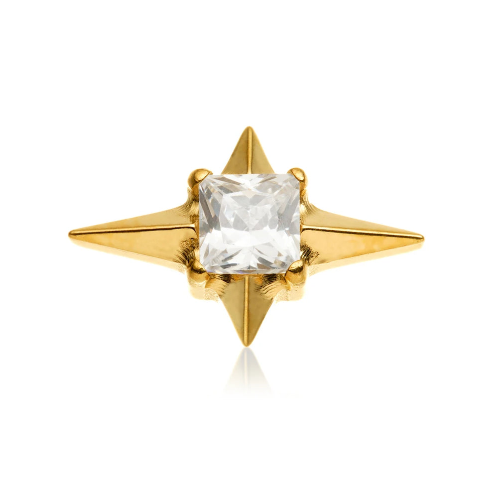 Gold PVD Ti Internal 4 Point Jewelled Star Attachment