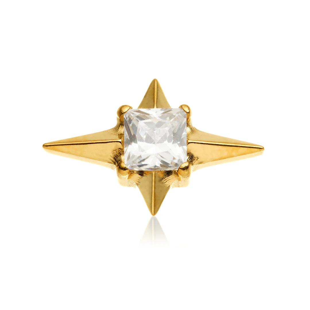 Gold PVD Ti Internal 4 Point Jewelled Star Attachment