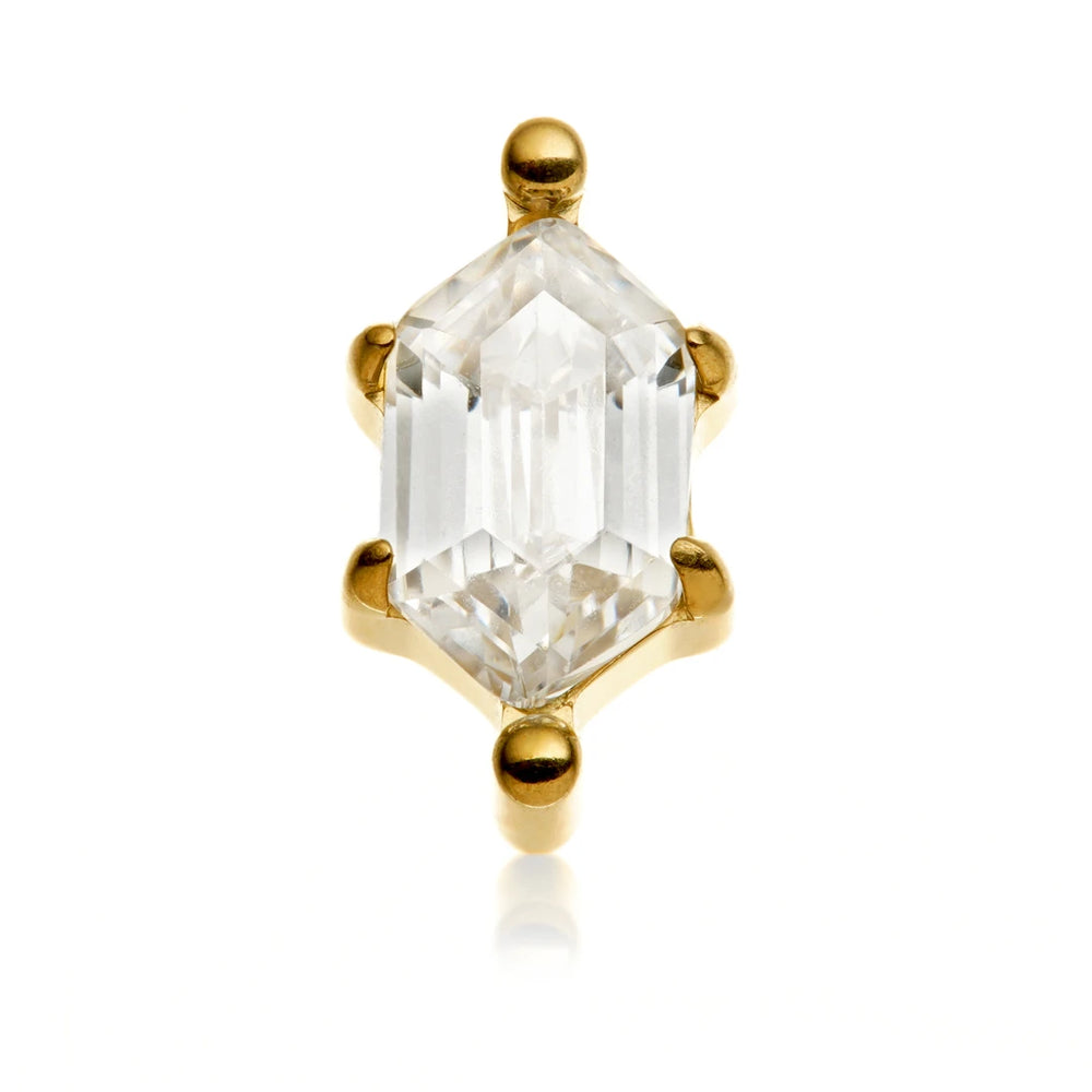 Gold PVD Ti Internal Jewelled Prong Hexagon Attachment