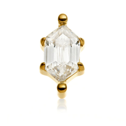 Gold PVD Ti Internal Jewelled Prong Hexagon Attachment