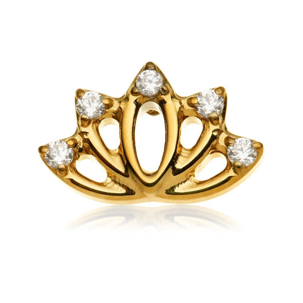 Gold PVD Ti Internal Jewelled Open Lotus Attachment